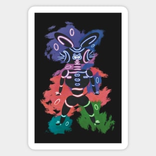 Neon robot bunny easter Magnet